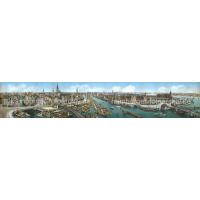 X0004451_1-2 Historisches, coloriertes Panorama der Altstadt und Speicherstadt Hamburgs. | 